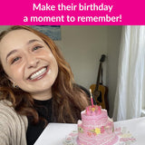Birthday Cards With Lights & Music - Pop Up Birthday Card For Mom, Son, Women & Men (Pink Cake)