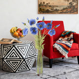 43.3" Poppy Flowers Artificial Flowers 6Pcs Fake Silk Poppies Long Stem Artificial Flowers For Tall Vase For Wedding Party Home Decor(Royal Blue)