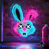 Bunny Neon Sign Rabbit LED Wall Light Dimmable Acrylic Decor for Bedroom Game Room Bar Party Gifts