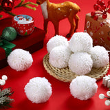 20 Pcs Christmas Yarn Pom Poms Balls For Diy Handmade Crafts Fuzzy Pompoms For Christmas Diy Hats Thanksgiving Party Holiday Hanging Home Decorations (White, 2.5 Inch)
