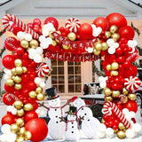 Christmas Balloons Garland Arch Kit 153Pcs With Xmas Red Gold White Balloon Candy Cane Foil Balloon For Christmas Party Decorations Birthday Christmas Party Supplies