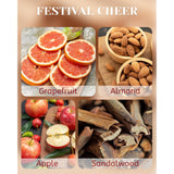 Festival Cheer Christmas Candles, Large Soy Candles For Home Scented, 18Oz 100 Hours Natural Clean Slow Burn, Crackling Wooden Wick Aromatherapy Gifts For Women Men, Warm Cozy Winter Decor