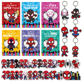24 Pack Valentines Day Cards For Kids With Keychains And 60Pc Stickers For Valentine'S Classroom Exchange Ideas, Funny Valentine Exchange Cards For Boys Girls Classroom Gifts
