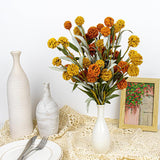 6 Pcs Artifical Fall Flowers 17 Inches Fall Floral Picks Faux Autumn Branches With Craspedia Billy Balls Flowers For Vase Table Centerpieces Living Room Indoors Decor (Orange And Yellow)