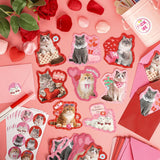 48 Sets Assorted Cat Valentines Days Cards For Kids Classroom School Cute Cat Valentines Cards With Envelops Stickers Greeting Cute Pet Love Cards For Girls Boys Kids Party Gift Exchange Brithday Supplies Favors Double Sided Printing
