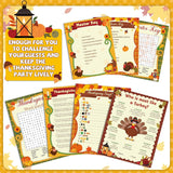 131 Pcs Thanksgiving Party Games Set 25 Players Thanksgiving Trivia Word Search Who Is Most Like A Turkey Game Card With Pencils For Family Friend Group Activities Fall Harvest Party Supplies