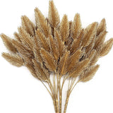 Artificial Gold Plants Plastic Fake Grass Faux Shrubs Simulation Bushes Home Indoor Outdoor Garden Leaves Wedding Festival Decoration Hall Table Planter Filler – Golden Pine Cones 4 Pack