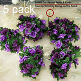 Purple Rose Vines 5 Pcs 41 Ft Fake Flowers Plants Artificial Flower Hanging Rose Ivy Home Hotel Wedding Party Garden Art Decor Garden Craft Arrangement Decoration