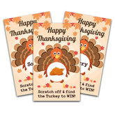 Happy Thanksgiving Scratch Off Game Cards - Turkey Party Game Scratch Off Game - Thanksgiving Party Game - 50 Cards(A01)