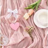 Dusty Pink Boho Rustic Cheesecloth Gauze Table Runner Valentine‘S Day 20"×120" Cheese Cloth Table Runner 10Ft For Winter Birthday Party Wedding Ceremony Baby Shower Holiday Decoration