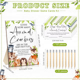 122 Pcs Baby Shower Bottle Games Guess How Many Animal Crackers Watercolor Woodland Sign 100 Guessing Cards Milk Bottle 20 Pencils For Guests Birthday Baby Shower Gender Reveal Funny Party