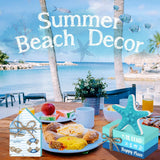 5 Pcs Starfish Beach Tiered Tray Decor Coastal Summer Decoration For Home Ocean Blue Table Centerpieces 3 Faux Books Bundle With Twine Rustic Farmhouse Wood House Sign For Office Tabletop Shelf