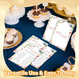 Bridal Shower Games, Wildflowers Wedding Games Card, Bridal Shower Bachelorette Engagement Party Ideas Supplies Decorations, Hilarious Would She Rather Game Cards For Guest, 25 Pack -03