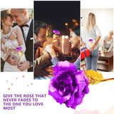 24K Golden Rose, Artificial Rose Flower Gifts For Her With Luxury Gift Box Great Gift Idea For Valentine'S Day, Mother'S Day, Birthday, Anniversary (Purple)