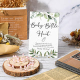 51 Pcs Baby Shower Games Include Greenery Bottle Hunt Sign Wooden Gift Sets And 50 Pcs Resin Bottle Shower Favor For Baby Shower Gender Reveal(Pink)