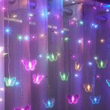 Curtain Butterfly String Light 20Ft 120Led Window Usb Fairy Lights 24 Butterfly 8 Modes With Remote Control For Room Bed