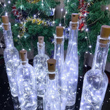 Wine Bottle Lights With Cork, 20 Leds 6.6 Feet Silver Wire Cork Bottle Lights,Fairy Mini String Lights,For Diy Jar Hallo