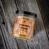 Morning Wood - Funny- Teak Wood Scented 6 Ounce Jar Candle - 40 Hour Burn Time