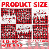 Christmas Napkins, 40Pcs Red And White Christmas Paper Napkins Disposable Snowman Christmas Cocktail Napkins White Merry Christmas Napkins For Xmas Winter Holiday Dinner Party Supplies