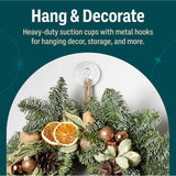 Suction Cup Hooks For Shower 6Pack – Max Load 3Lb Christmas Heavy Duty Suction Cup Hooks – Heavy Duty Wreath Hanger For Bathroom, Window, Towel, Shower Wall, Tile, Glass Door, Camper