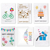 Happy Birthday Card Set - 6 Seed Paper Greeting Cards With Envelopes - 4X6 Inches - Eco-Friendly Wildflower Birthday Postcards - Biodegradable Birthday Card Pack