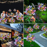 2 Pack Solar Butterfly Flower Garden Lights 44 LED Waterproof Decorative Yard Patio Lights
