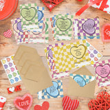 30 Pack Valentine'S Day Cards Set, Funny Bulk Boxed Greeting Cards With Envelopes And Stickers, Wavy Checker Holiday Notes Set For Gift Exchange Office Coworker Colleague Employees Party Favors