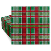 100 Pack Christmas Paper Napkins Buffalo Plaid Pattern Disposable Napkins Christmas Red Green Checkered Decorative Napkins For Christmas Holiday Dinner Party Supplies, 6.5 X 6.5 Inch