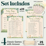 Woodland Baby Shower Games For Boy - Forest Baby Shower Bingo Game For 25 Guests, Fun Mommy Or Daddy Game Trivia Woodland Theme Babies Showers Decorations Ideas