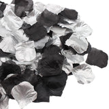 900Pcs Silver Black White Artificial Flowers Silk Rose Petals Flower Girl Scatter Petals For Wedding Aisle Centerpieces Table Confetti Party Favors Home Decoration