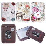 4Pcs Vintage Metal Tin Box Gift Card Holder Rectangular Tinplate Box Containers Christmas Small Wrap Boxes With Lids Hinged Storage Cans For Home Kitchen Candles Jewelry Coin Cake Biscuits