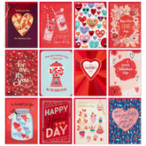 Hallmark Valentine's Day Cards (12 Unique Designs with Envelopes) for Kids, Romantic Partner, Friends, Family, Caregiver