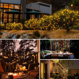 4 Pack Solar String Lights Outdoor 132FT 320 LED Warm White Copper Wire Fairy Lights Waterproof 8 Modes for Garden Tree Wedding Party Decor