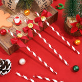 Christmas Paper Straws With Bell Foil Red White Stripe Disposable Paper Straws Merry Christmas Drinking Straws For Christmas Party Supplies Wedding Xmas Birthday Decoration, 50Pcs