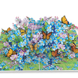 Stunning 3D Pop Up Flower Bouquet Card - Forget-Me-Nots & Monarch Butterflies In Bloom - Unique Pop Up Birthday Card For Women, Mom & Wife - 6"X8" With Envelope & Message Note - Perfect For Birthday, Get Well, Or Mother’S Day