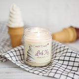 Lick Me - Vanilla Waffle Cone Scented - Funny 6 Oz Jar Candle - 40 Hour Burn Time