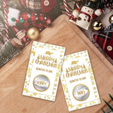 3.5"X2.1" Merry Christmas Scratch Cards - Golden Santa Hat Scratch To Win Game Cards - 40 Xmas Lottery Game For Xmas Parties,Family Gatherings,Increase The Game Atmosphere Prizes Activity - A06