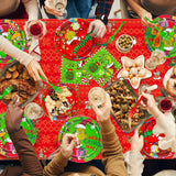 122Pcs Christmas Party Decorations Merry Christmas Party Supplies Tableware Set With Banner Plates Napkins Cups Tablecloth Forks Serve 24