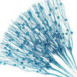 10 Pcs Artificial Glitter Berry Stems For Christmas Tree Picks Curly Sprays Faux Glitter Berry Branches Christmas Tree Twigs Filler Decorations Festival Wreath Supplies Table Centerpiece (Blue, 10)