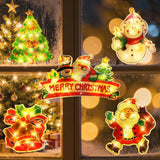 5Pcs Window Christmas Decoration Lights, Battery Operated With Suction Cup Hook Hanging
