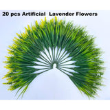 Artificial Plants Outdoor, 20 Pcs Artificial Flowers Outdoor Fake Plants Uv Resistant Fake Flowers, Plastic Faux Flowers Shrubs Greenery Plants For Home Garden Patio Porch Window Box Decor