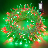 Red And Green String Lights, 33Ft 100 Led Christmas Lights Plug In,8 Modes Twinkle Fairy Light Waterproof For Indoor Out