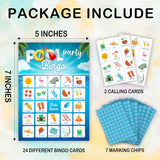Pool Party Bingo Game For Adults, Tropical Summer Bingo Game Card Set, Hawaiian Themed Supplies Activities, Luau Aloha Favors For Family Friends Large Group -27