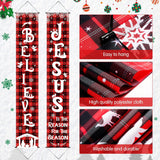 Christmas Front Porch Banners Winter Religious Nativity Scene Sign Holiday Hanging Banner Xmas Decoration For Front Door Believe Jesus Is The Reason For The Season 12 X 71 Inch