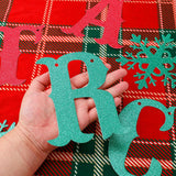 Merry Christmas Banner, Red And Green Xmas Decoration Banner Hanging Glitter Merry Christmas Garland Sign For Holiday Festival Home Indoor Party Fireplace Decor Supplies