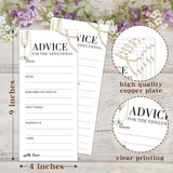 Wedding Shower Games Cards, Advice Cards For The New Couples Mr And Mrs, 25 Pcs Pearls And Champagne Bridal Wedding Activities Game For Guests, Bridal Shower Party Decorations, 4X9 Inch-C09