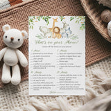 Safari Animals Baby Shower Games — What'S On Your Phone Game — Pack Of 25 — Country Rustic Jungle Theme Welcome To The Wild Shower Adventure Baby Boy Or Girl Shower Activity G550-Phn