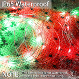 Battery Operated Christmas Lights - Indoor Red & Green Mini Fairy Lights, Timer, 2Pack Total 200Led, 65.6Ft Copper Wire,