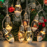 16.6Ft Vintage Christmas Lights For Indoor Bedroom Decorations - 30 Led Globe Bulbs String Light With Snow & Cute Orname