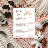 Unicorn Baby Shower — Find The Guest Girl Baby Shower Game — Pack Of 25 — Icebreaker Couples Shower Party Games, Pink Gold Magical Theme, Guess Who Came To The Party Game Birthday Activity G640-Ftg